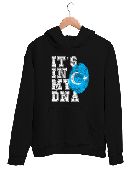 Tisho - Doğu Türkistan,Uyghur,East Turkestan. Siyah Unisex Kapşonlu Sweatshirt