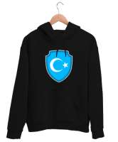 Doğu Türkistan,Uyghur,East Turkestan. Siyah Unisex Kapşonlu Sweatshirt - Thumbnail