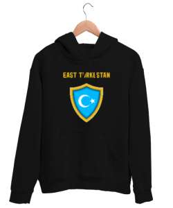 Doğu Türkistan,Uyghur,East Turkestan. Siyah Unisex Kapşonlu Sweatshirt