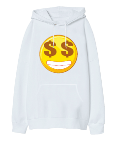 Dolar Emoji Oversize Unisex Kapüşonlu Sweatshirt