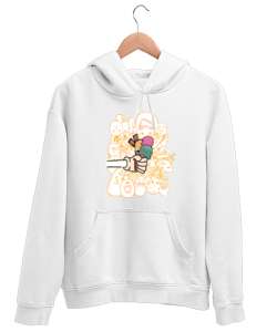 Dondurma Zamanı Beyaz Unisex Kapşonlu Sweatshirt