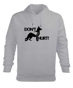 Dont Hurt Gri Erkek Kapüşonlu Hoodie Sweatshirt