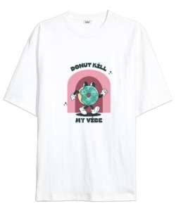 Donut Beyaz Oversize Unisex Tişört