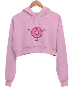 Donut Kadın Crop Hoodie Kapüşonlu Sweatshirt