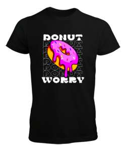 DONUT WORRY Siyah Erkek Tişört