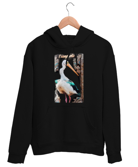 Tisho - Dostluk Siyah Unisex Kapşonlu Sweatshirt