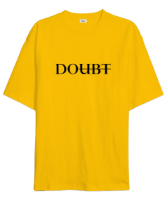 Doubt Yazılı Oversize Unisex Tişört Oversize Unisex Tişört