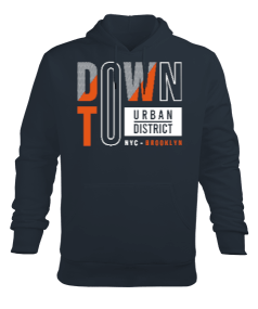 Down Town Erkek Kapüşonlu Hoodie Sweatshirt