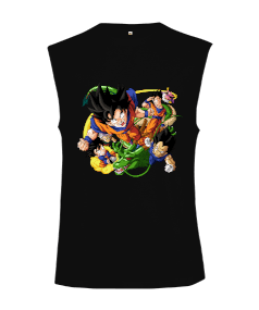 Dragon Ball Anime Tasarım Baskılı Kesik Kol Unisex Tişört