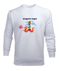 Dragon Beyaz Erkek Sweatshirt