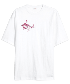 Dragon - Cherry Blossom Sırt Baskılı Oversize Unisex Tişört