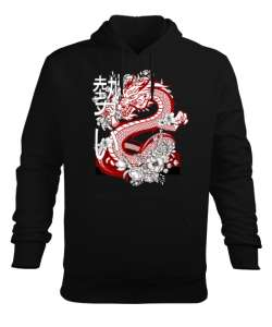 Dragon - Ejderha Siyah Erkek Kapüşonlu Hoodie Sweatshirt