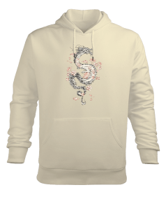 Dragon Flowers Erkek Kapüşonlu Hoodie Sweatshirt