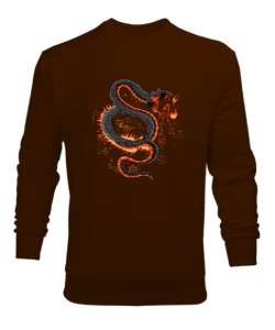 Dragon Snake - Ejderha Yılan Kahverengi Erkek Sweatshirt