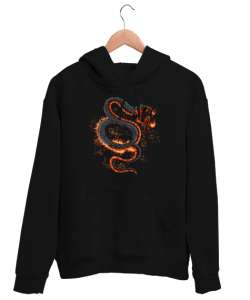 Dragon Snake - Ejderha Yılan Siyah Unisex Kapşonlu Sweatshirt