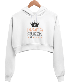 Drama Queen Kadın Crop Hoodie Kapüşonlu Sweatshirt