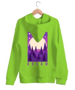 DREAM Fıstık Yeşili Unisex Kapşonlu Sweatshirt