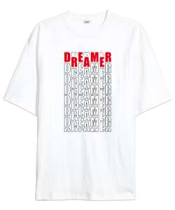 Dreamer - Hayalperest Beyaz Oversize Unisex Tişört