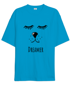 Dreamer köpek temalı Oversize Unisex Tişört