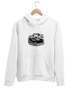 drift Beyaz Unisex Kapşonlu Sweatshirt