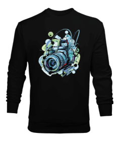 Dslr Fotoğraf Makinesi Baskılı Erkek Sweatshirt