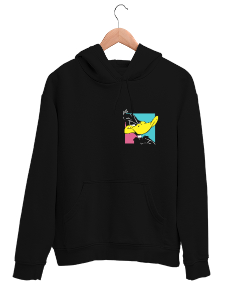 Tisho - DUCK Siyah Unisex Kapşonlu Sweatshirt