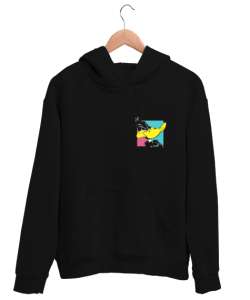 DUCK Siyah Unisex Kapşonlu Sweatshirt