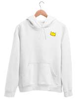 Duck Tillo 1 Beyaz Unisex Kapşonlu Sweatshirt - Thumbnail