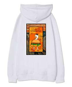 Duck Tillo2 Beyaz Oversize Unisex Kapüşonlu Sweatshirt