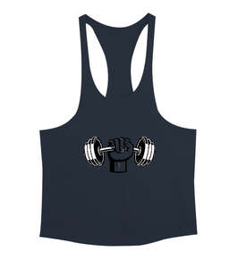 Dumbell kaslı yumruk fitness motivasyon Füme Erkek Tank Top Atlet