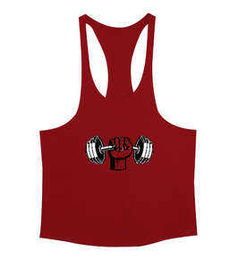 Dumbell kaslı yumruk fitness motivasyon Kırmızı Erkek Tank Top Atlet