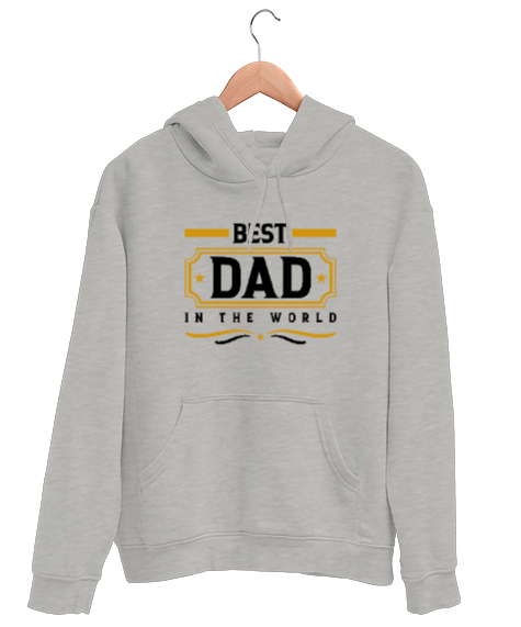 Tisho - Dünyanın En İyi Babası - Best Dad - Babalar Günü Gri Unisex Kapşonlu Sweatshirt