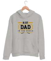 Dünyanın En İyi Babası - Best Dad - Babalar Günü Gri Unisex Kapşonlu Sweatshirt - Thumbnail