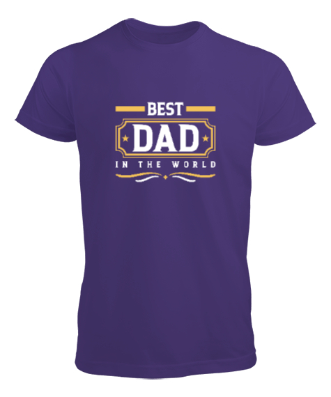 Tisho - Dünyanın En İyi Babası - Best Dad - Babalar Günü Mor Erkek Tişört
