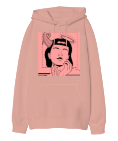 E-Girl Oversize Unisex Kapüşonlu Sweatshirt