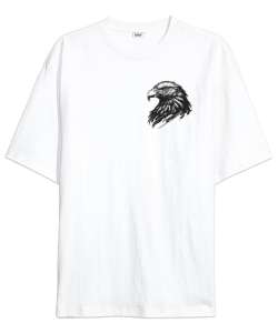 Eagle Beyaz Oversize Unisex Tişört