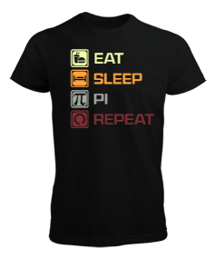 Eat Sleep Pi Repeat Matematik Erkek Tişört