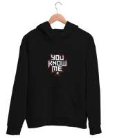 Edge You Know Me Siyah Unisex Kapşonlu Sweatshirt - Thumbnail