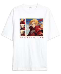 Edward Elric Beyaz Oversize Unisex Tişört