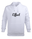 Effect Beyaz Erkek Kapüşonlu Hoodie Sweatshirt