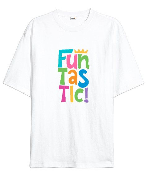 Tisho - Eğlenceli - Funtastic Beyaz Oversize Unisex Tişört