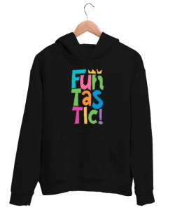 Eğlenceli - Funtastic Siyah Unisex Kapşonlu Sweatshirt