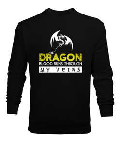 Ejderha - Dragon Siyah Erkek Sweatshirt