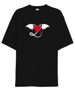 Ejderha Kalp - Dragon Heart Siyah Oversize Unisex Tişört