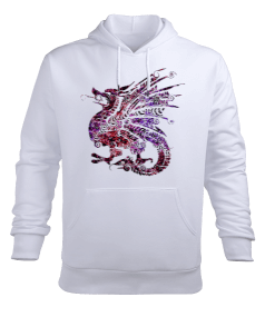 EJDERHA MOTİFLİ Erkek Kapüşonlu Hoodie Sweatshirt