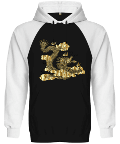 Ejderha Temalı Orjinal Reglan Hoodie Unisex Sweatshirt