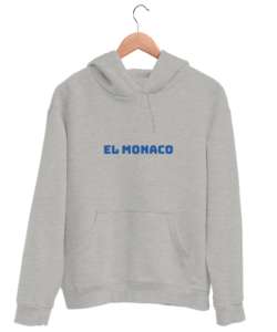 EL MONACO Gri Unisex Kapşonlu Sweatshirt