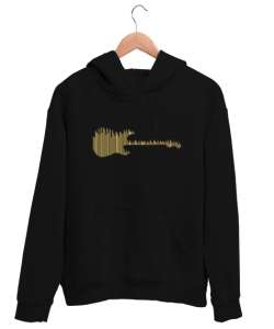 Elektro Gitar Equalizer - Guitar - Rock Müzik Siyah Unisex Kapşonlu Sweatshirt