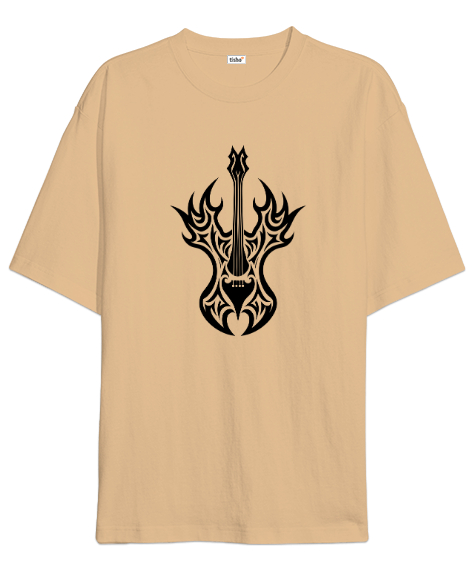 Tisho - Elektro Gitar - Rock Müzik Camel Oversize Unisex Tişört