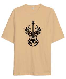 Elektro Gitar - Rock Müzik Camel Oversize Unisex Tişört